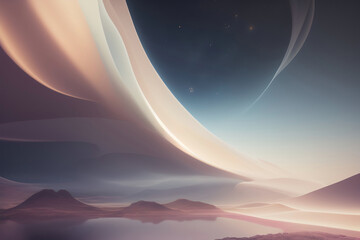 Wall Mural - Generative AI: Abstract Background with  Wave and Bright colors
