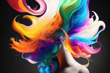 Wall Mural - Generative AI: Abstract Background with  Wave and Bright colors