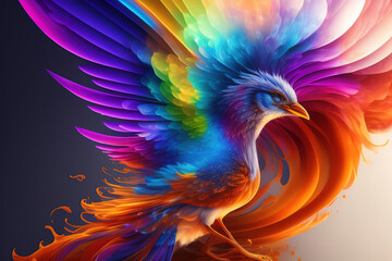 Wall Mural - Generative AI: Abstract Background with  Wave and Bright colors