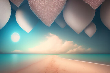 Wall Mural - Generative AI: Abstract Background with  Wave and Bright colors