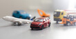 © Angelov - Toy car with air plane. Travel concept