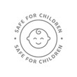 Product safe for children vector label. Safe for kids cosmetics or food badge.