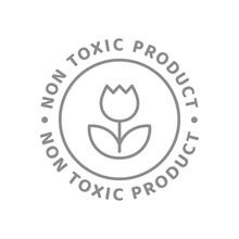 Non Toxic Product Line Vector Label. Food Or Cosmetics Icon.