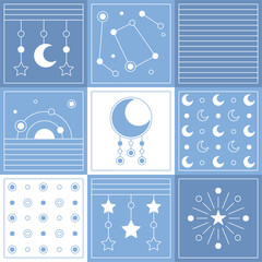 Wall Mural - Good Night Baby. Boho Seamless pattern