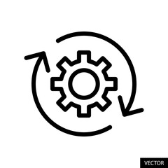 Fototapete - Reset settings, factory reset vector icon in line style design for website, app, ui, isolated on white background. Editable stroke. Vector illustration.