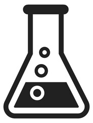 Poster - Chemistry icon. Glass flask with fluid. Chemical reaction