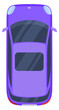 © LadadikArt - Hatchback icon. Purple compact city car top view