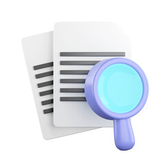 Poster - 3d search icon concept of media file management. Searching image and video files in database. document management concept PNG icon isolated on white background. 3d rendering illustration.