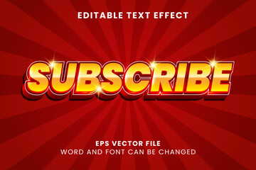 Poster - red subscribe editable vector text effect
