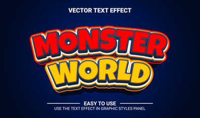 3d monster world editable text effect