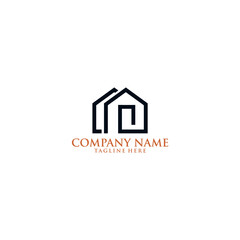 Poster - Building logo illustration graphic design vector in line art style. for branding, real estate, construction, home, and business cards