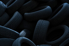 Used Tires In A Pile.