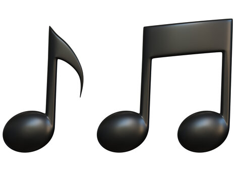 Music note 3d icon on white background