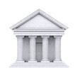 Museum or temple 3d icon on white background 3d rendering