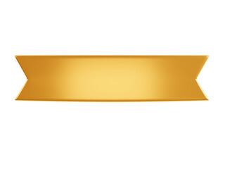 Poster - Ribbon text banner 3d render illustration - simple title frame of double golden tape for sale or promotion message.