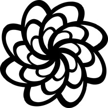 Flower Decorative Stylized Illustration. PNG With Transparent Background