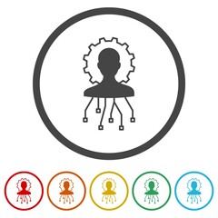 Poster - ai, artificial, artificial intelligence icons in color circle buttons
