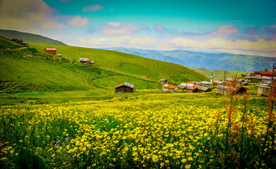 Black Sea mountain villages and green valleys. Turkey