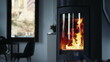 © Marco - Cozy house chimney fire place fire burning in a modern interior
