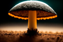 Mushroom In The Forest. Generative Ai