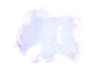 Wall Mural - Watercolor on transparent background. Illustration of an Abstract stain in purple and blue pastel tones of watercolor paint. PNG element for your creativity.