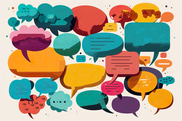 engage in online conversations with speech bubble chat design. generative ai.