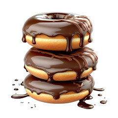 chocolate donuts isolated on white