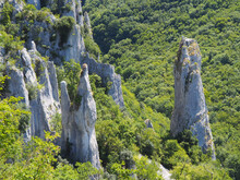 Geological Phenomena Rocks On The Vela Draga In Croatia