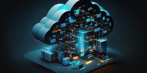 Aufkleber - cloud technology concept, generative ai illustration