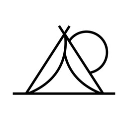 Poster - camping tent icon