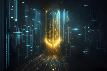 Futuristic data stream 3d illustration