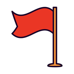 Sticker - red flag pin icon