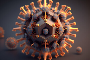 Virus, microbiology life. Made with Generative AI