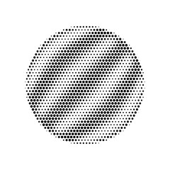 Aufkleber - Halftone design element, circular halftone dot pattern. Specks, vector circle gradient. Modern circle design in polygraphic style. Printing pattern.