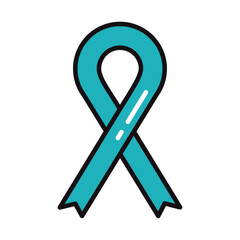 Sticker - blue ribbon for diabetes