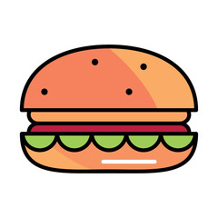 Sticker - burger grill icon