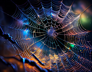 Spider Web colorful, Generative AI