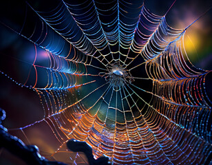 Spider Web colorful, Generative AI