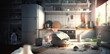 very messy unorganized and dirty kitchen - Generative AI