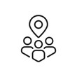 meeting location or team place thin line icon