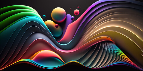 3d multidimensional vector abstract background, cosmic multicolour assets, clean details, iridescent