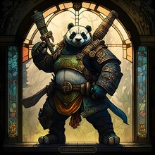    Kung Fu Panda Heavy Gunner By Louis Comfort Tiffany