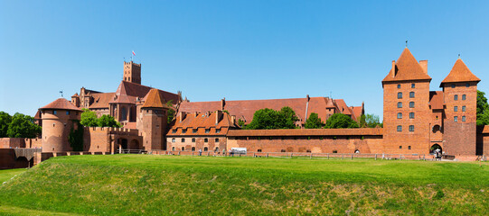 Wall Mural - Panoramic view of Castle of Teutonic Order in Malbork, Poland .