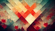 Red Maple Leaves Pattern Repeating Minimalismabstract Grid Seamlessgeometric 