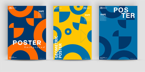 Aufkleber - Simple geometric covers set. Minimalist vector templates. Useful for poster art, front page design, decorative prints.