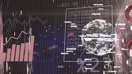 Poster - Animation of financial data processing over globe