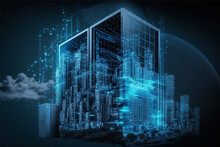 Smart City Big Data Connection Technology Concept Server 