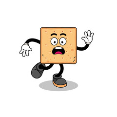 Wall Mural - slipping square cracker mascot illustration