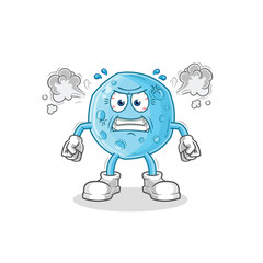 Sticker - blue moon very angry mascot. cartoon vector