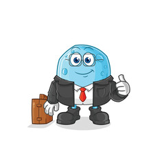 Canvas Print - blue moon office worker mascot. cartoon vector